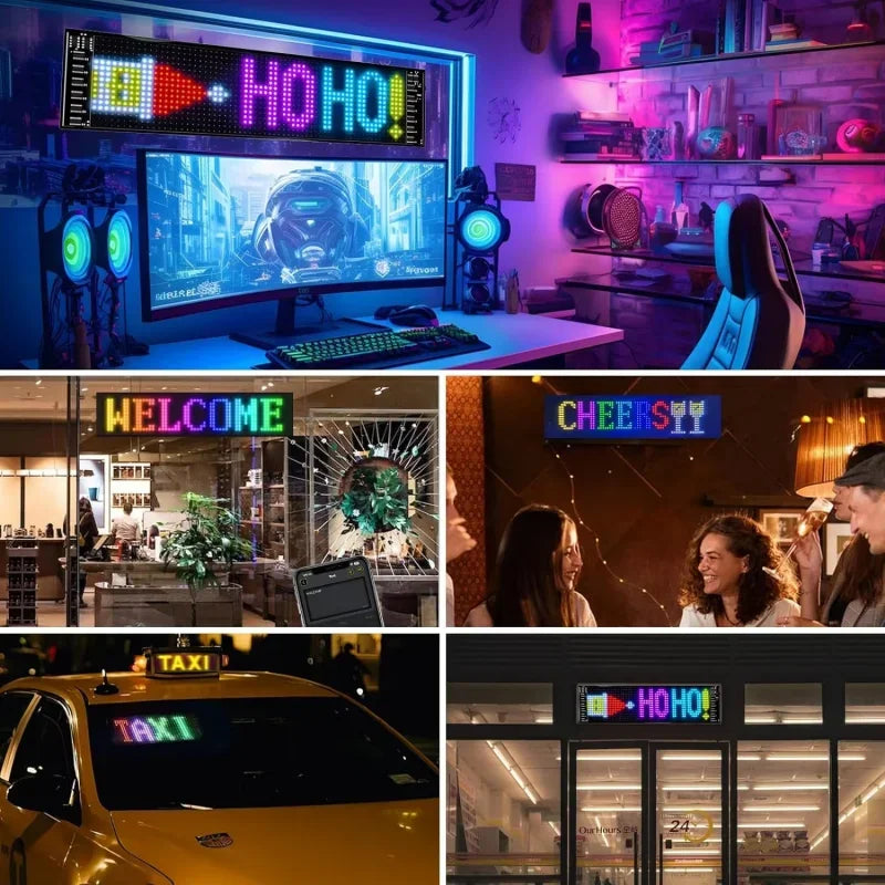 RGB LED Matrix Pixel Panel | Bluetooth Scrolling Text Car Sign