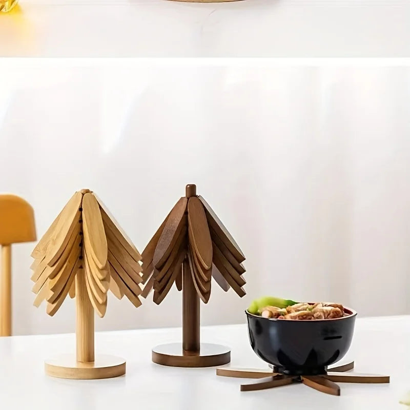 Bamboo Heat-resistant Mat Suitable Dishes Quartz Pots Tripod 4