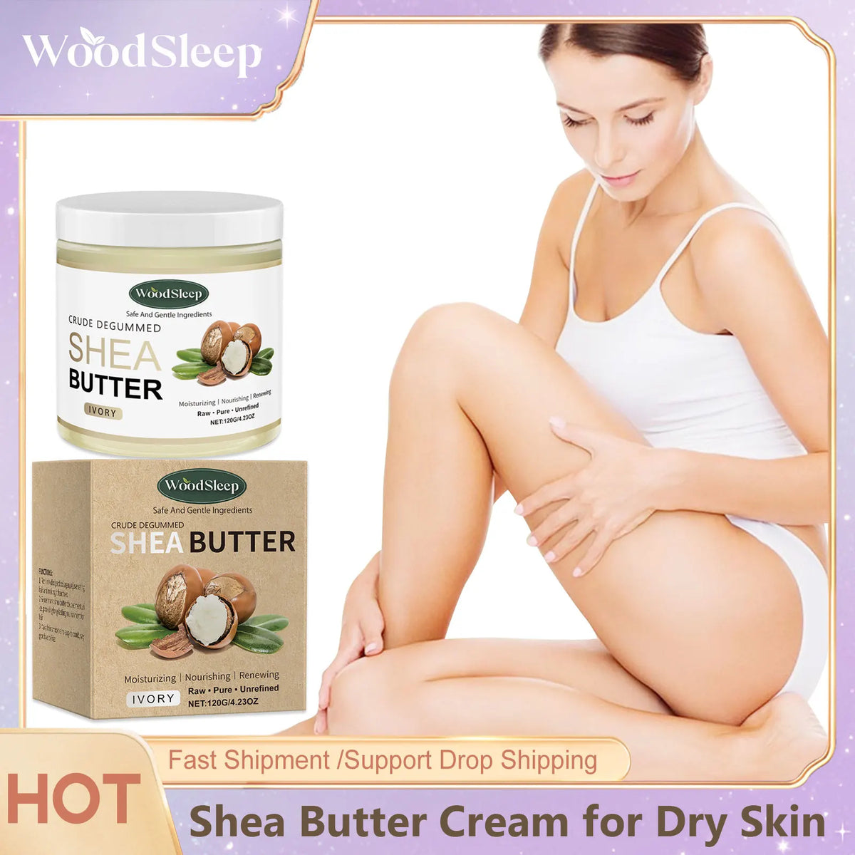WoodSleep Shea Butter Body Cream – 48Hr Deep Hydration 120g