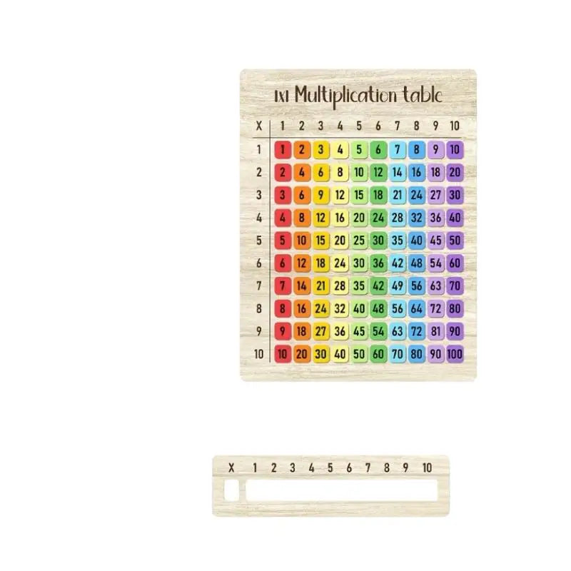 Colorful Wooden Multiplication Table Board | Math Learning Aid