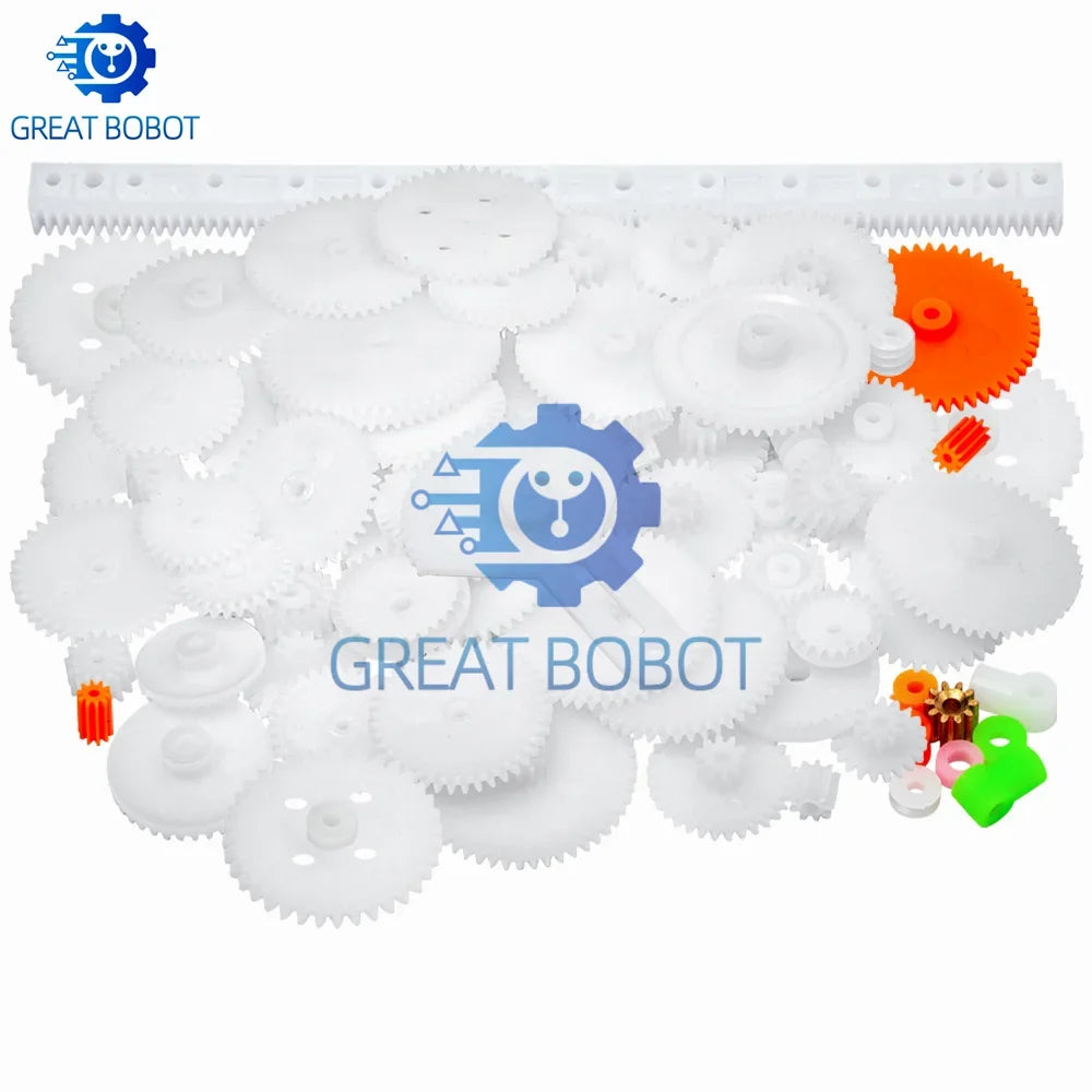 82PCS Toy Car Gear Kit – Motors, Gears, Axles & Belt Sleeves