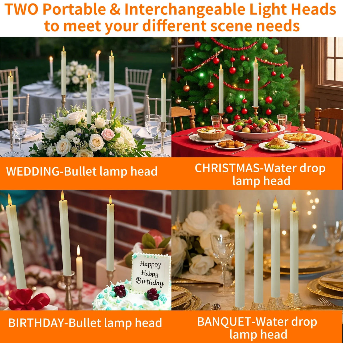 Flameless Candles Remote Timer Battery Operated LED Flickering Taper