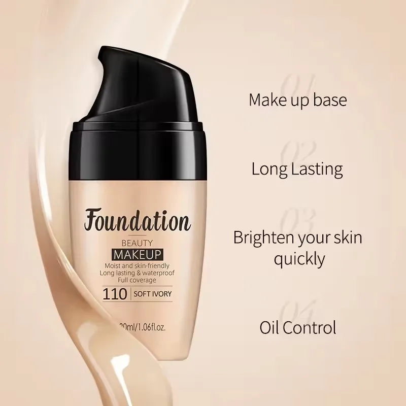 Liquid Foundation Moisturizing Long Lasting Face Comestics Natural