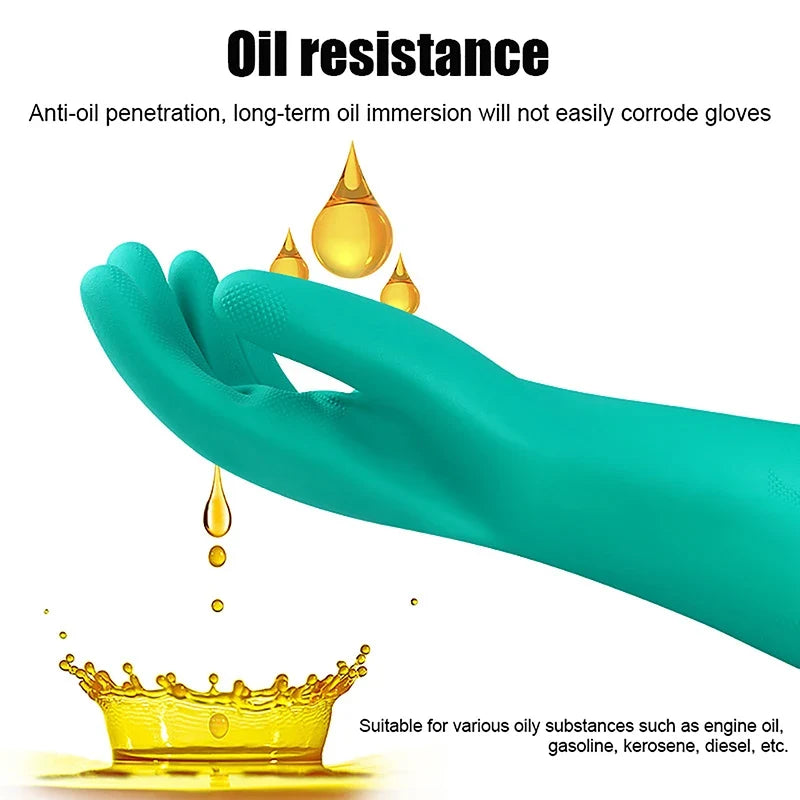 1Pair Chemical Acid Resistant Waterproof Long Sleeve Gloves Gardening