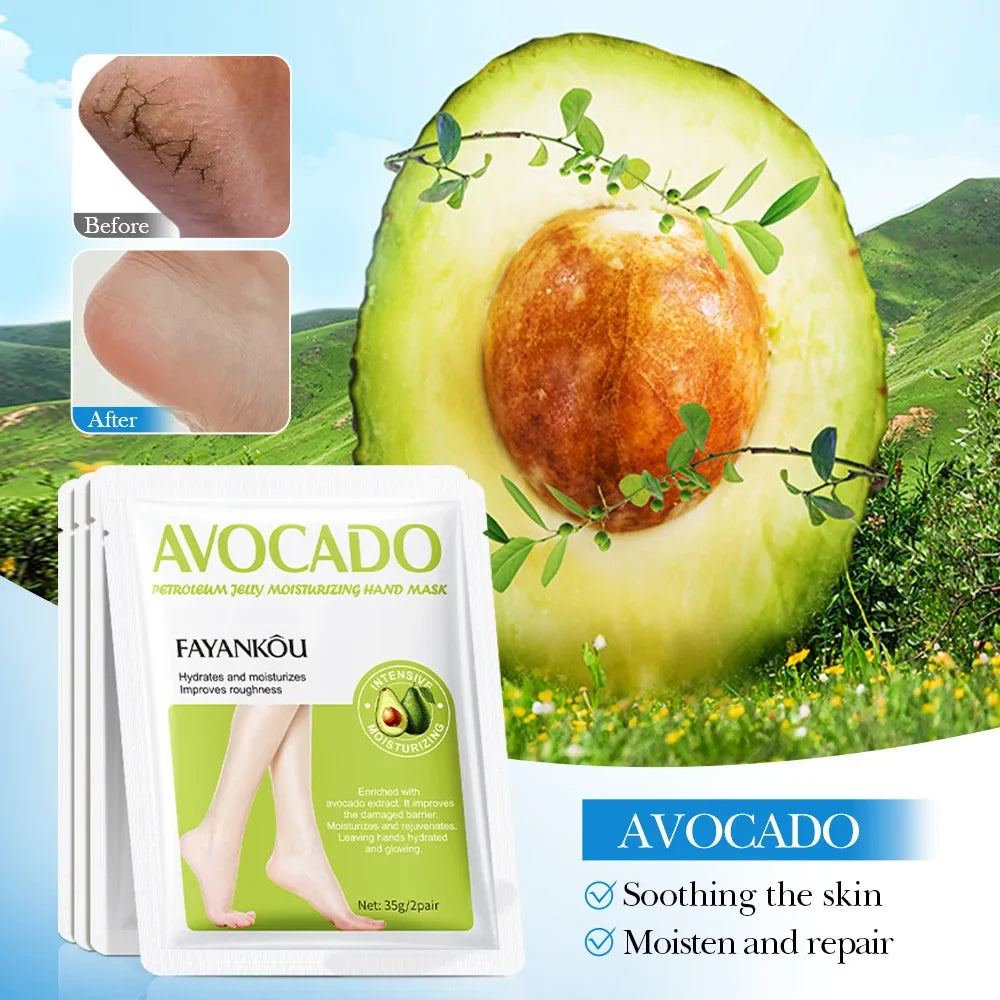 BIOAOUA Avocado Exfoliating Foot Mask 5 Pairs – Dead Skin Remover