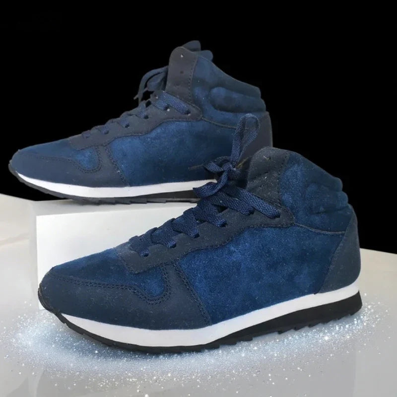 Women's Winter Plush Ankle Snow Boots – Lace-Up Anti-Slip