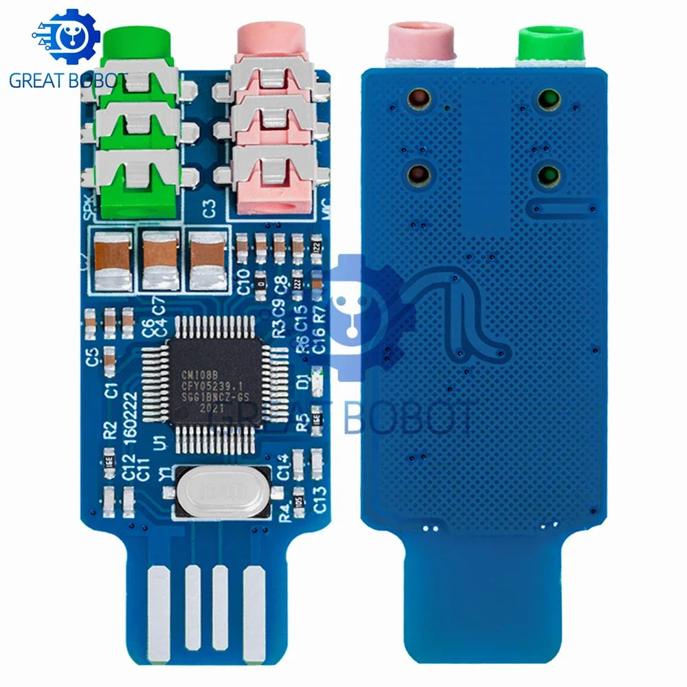 CM108 USB External Sound Card – Driver-Free for Laptop & PC
