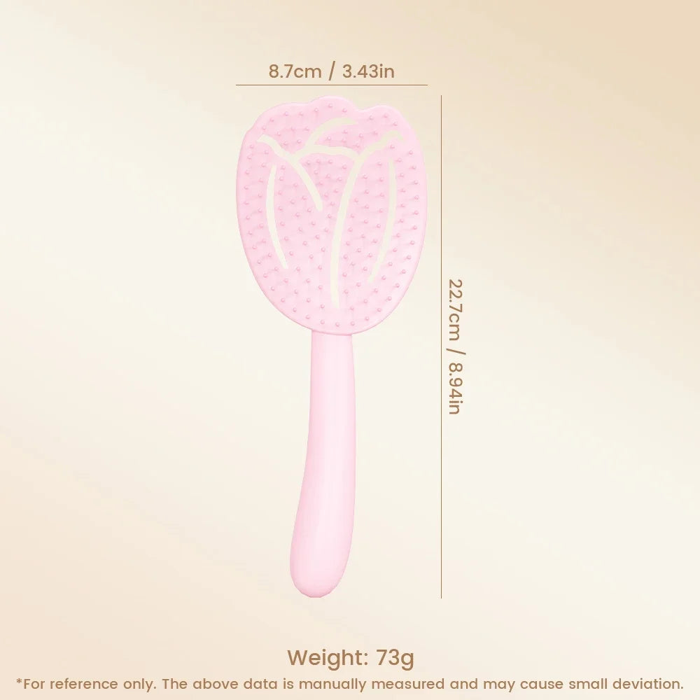 Tulip Hollow Scalp Massage Brush – Detangling Anti-Static Comb