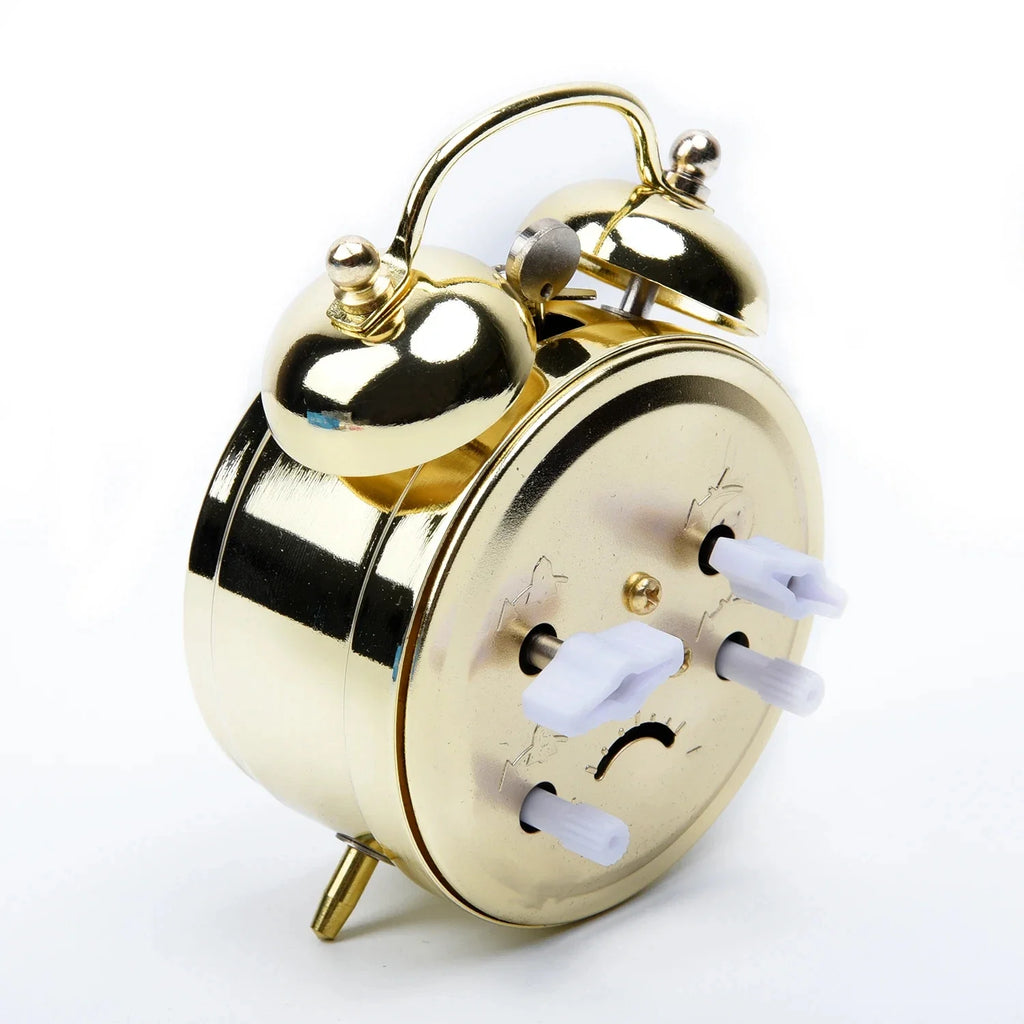 NOCCLILI Metal Mechanical Wind-Up Alarm Clock | 7cm Gold Retro