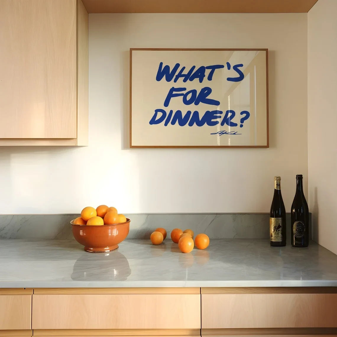 "What's for Dinner?" Whimsical Red Canvas Wall Art Print