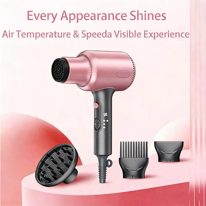 Professional 1900W Ionic Hair Dryer with DC Motor & Concentrator