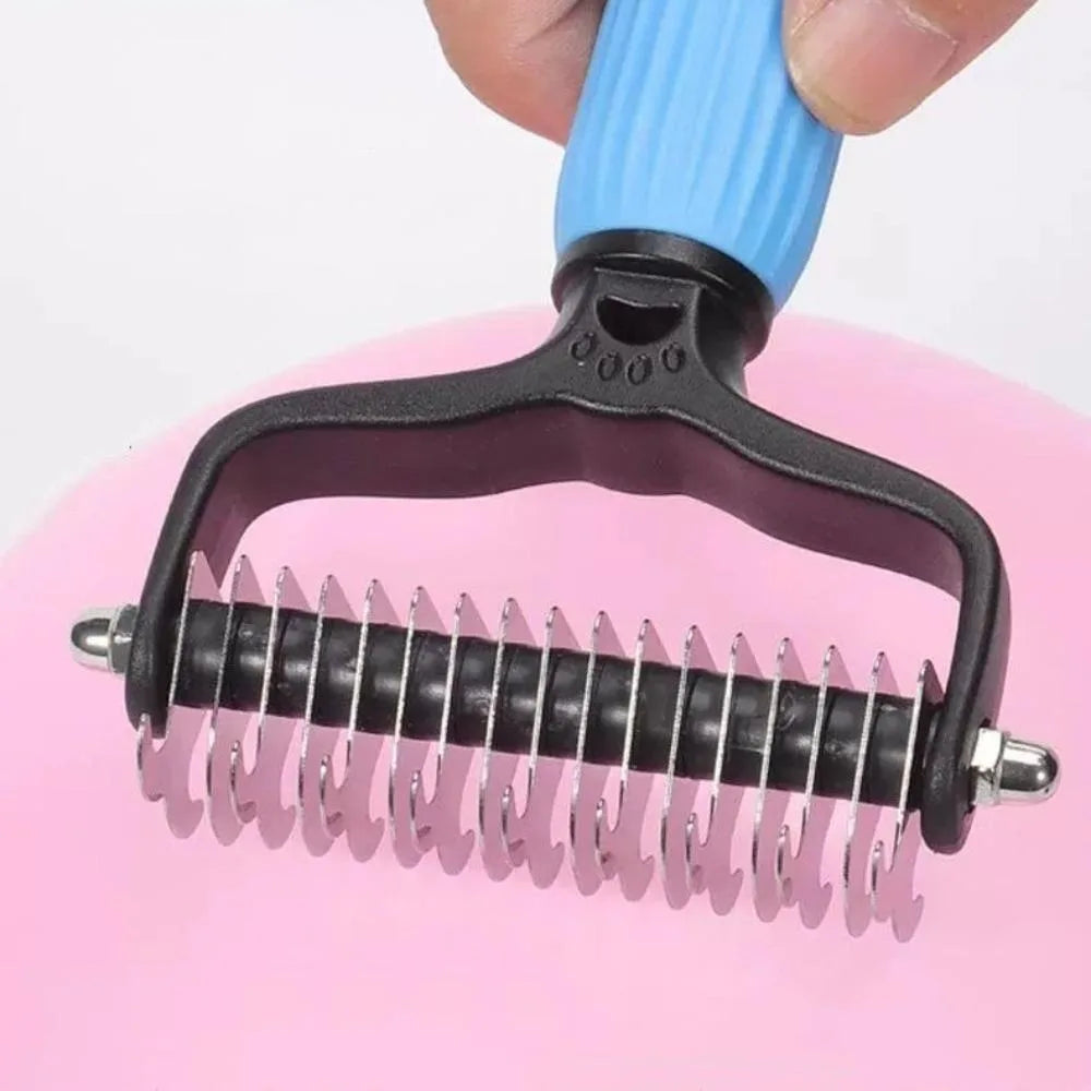 Dual Sided Stainless Steel Pet Grooming Comb Smooth Fur Tidying Tool