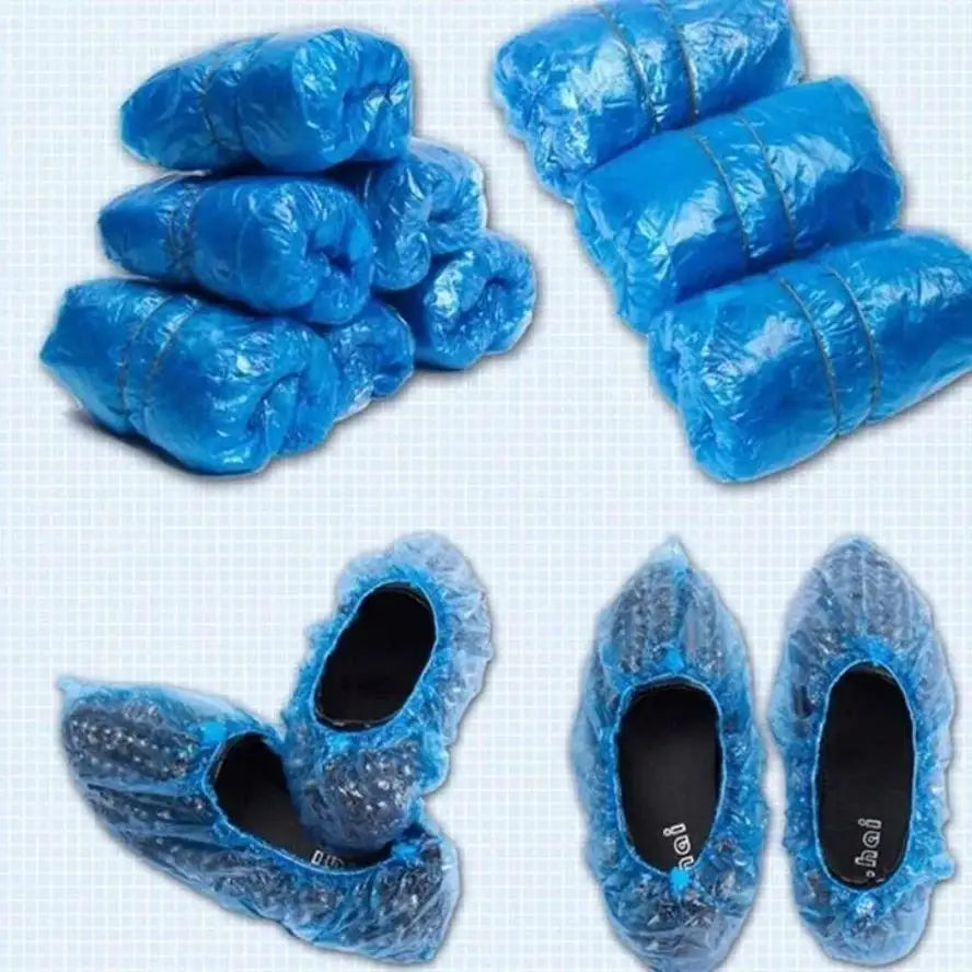 100-Pack Disposable Waterproof Shoe Covers – Non-Slip Overshoes