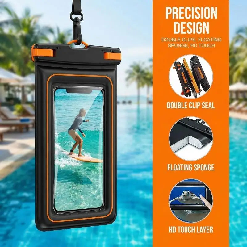 IPX8 Floating Waterproof Phone Pouch | Dry Bag Beach & Pool