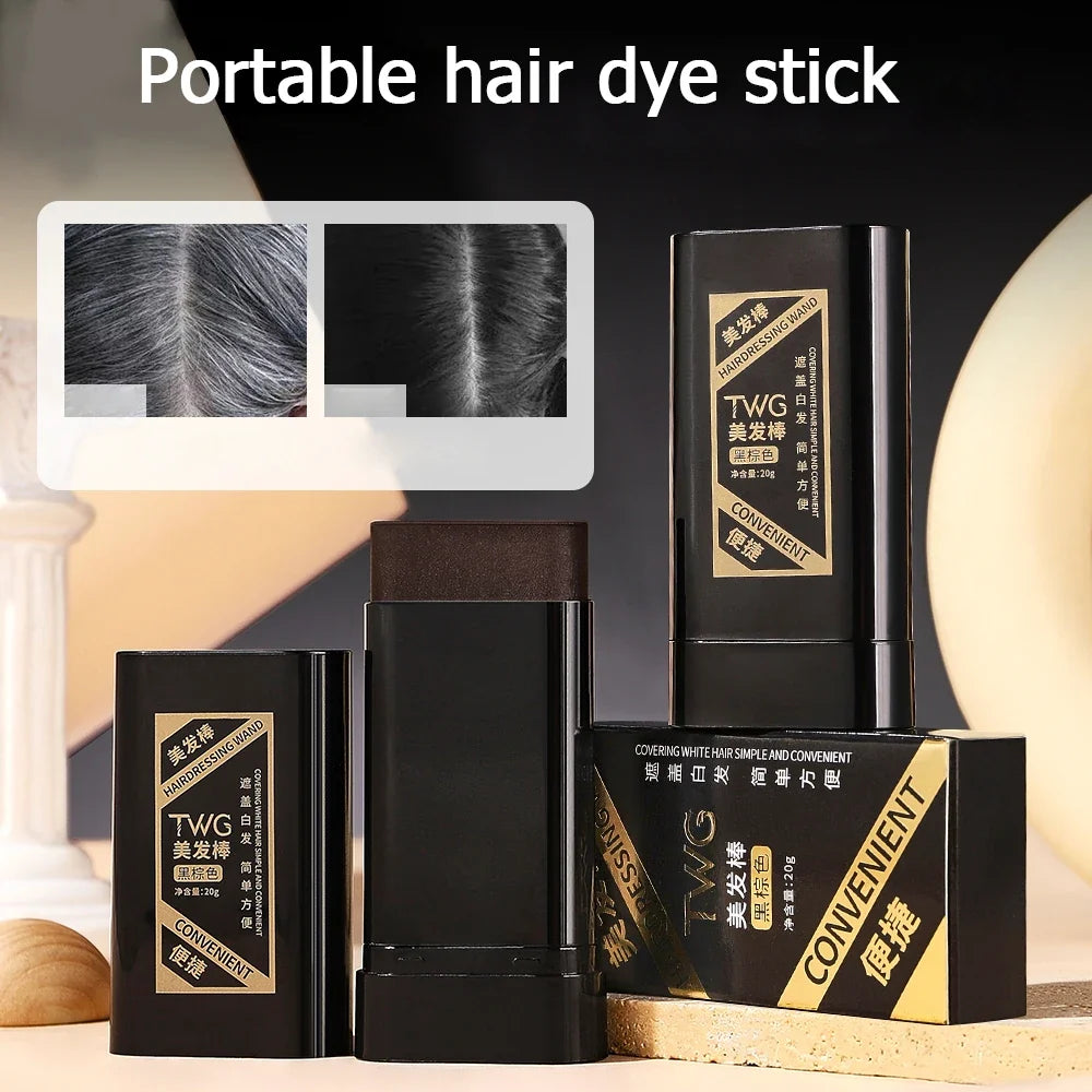 Portable Hair Dye Stick – Waterproof Gray Hair Cover