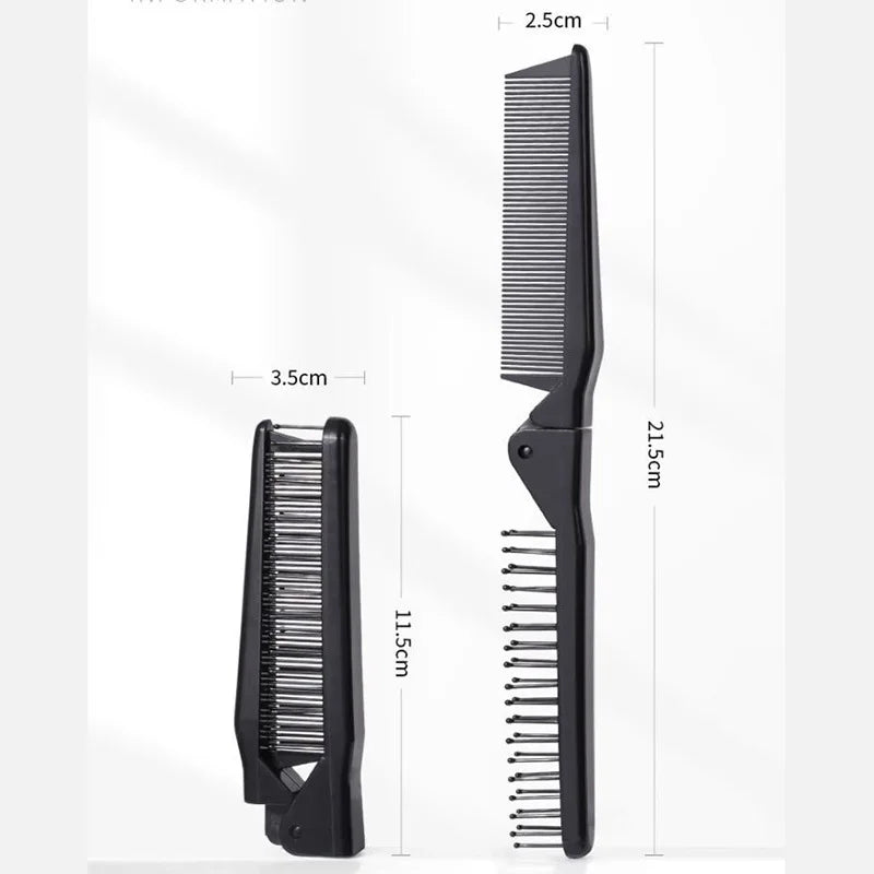 2-in-1 Folding Hair Comb | Portable Travel Pocket Brush