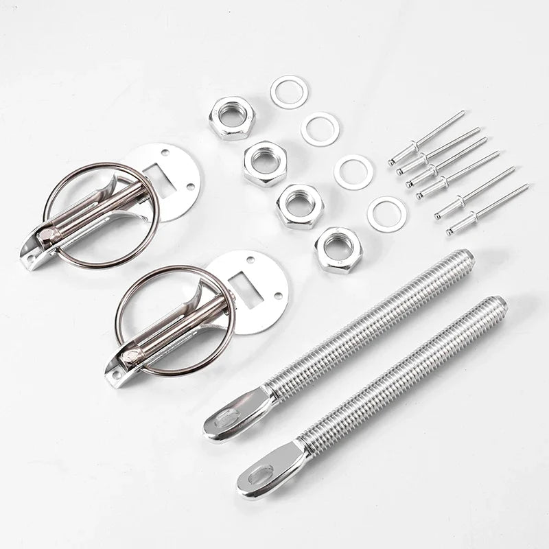 Aluminum Racing Hood Pin Lock Kit – Universal Bonnet Latch