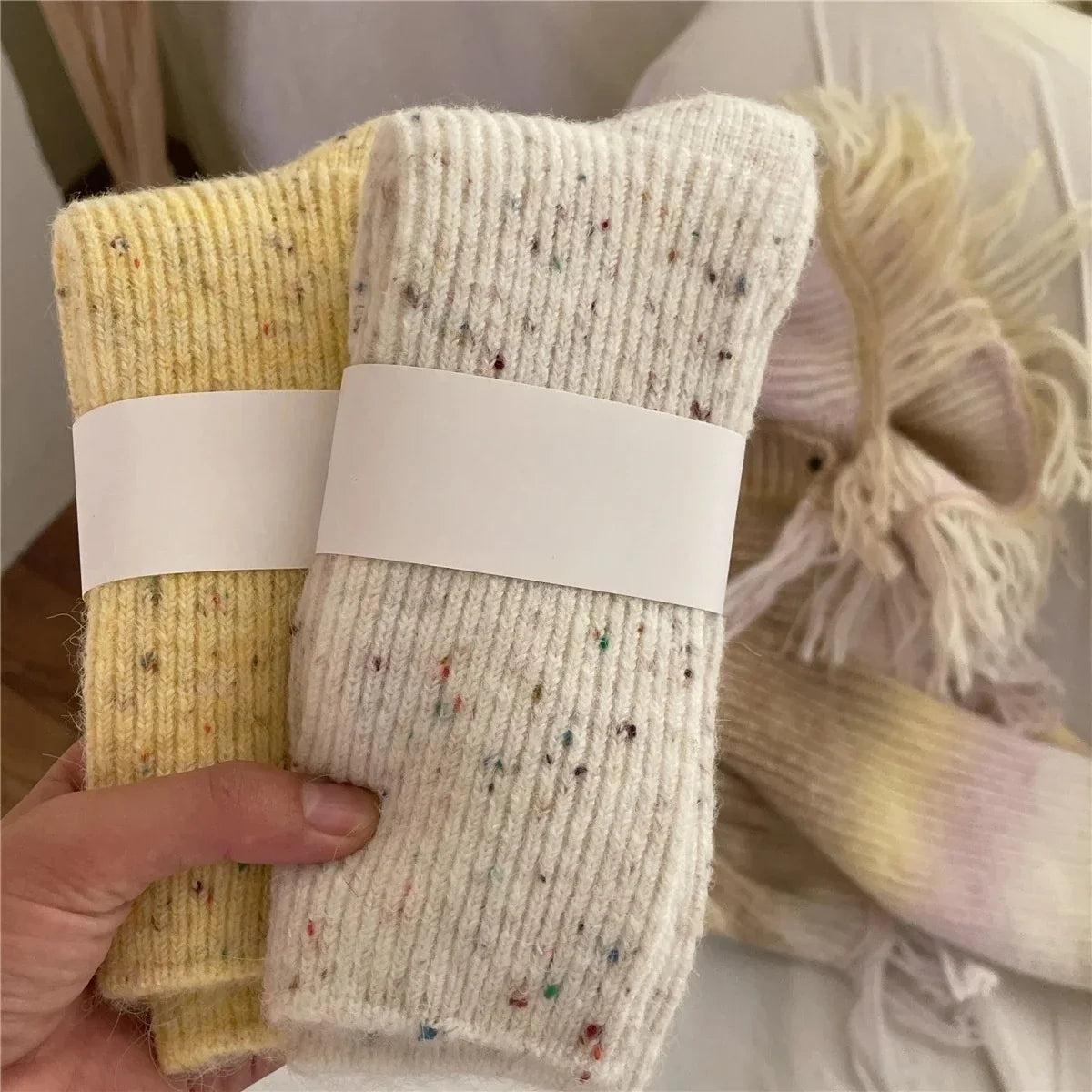 Thick Wool Blend Mid-Tube Socks | Warm Winter Women's Socks