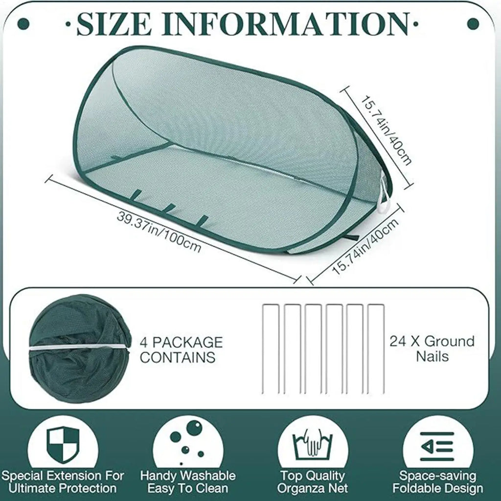 Pop-Up Garden Netting Plant Cover with 6 Stakes | Mesh Dome