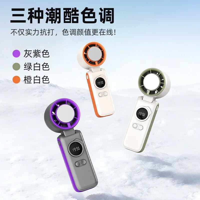 USB Handheld Turbo Fan | Digital Display, High-Speed Portable