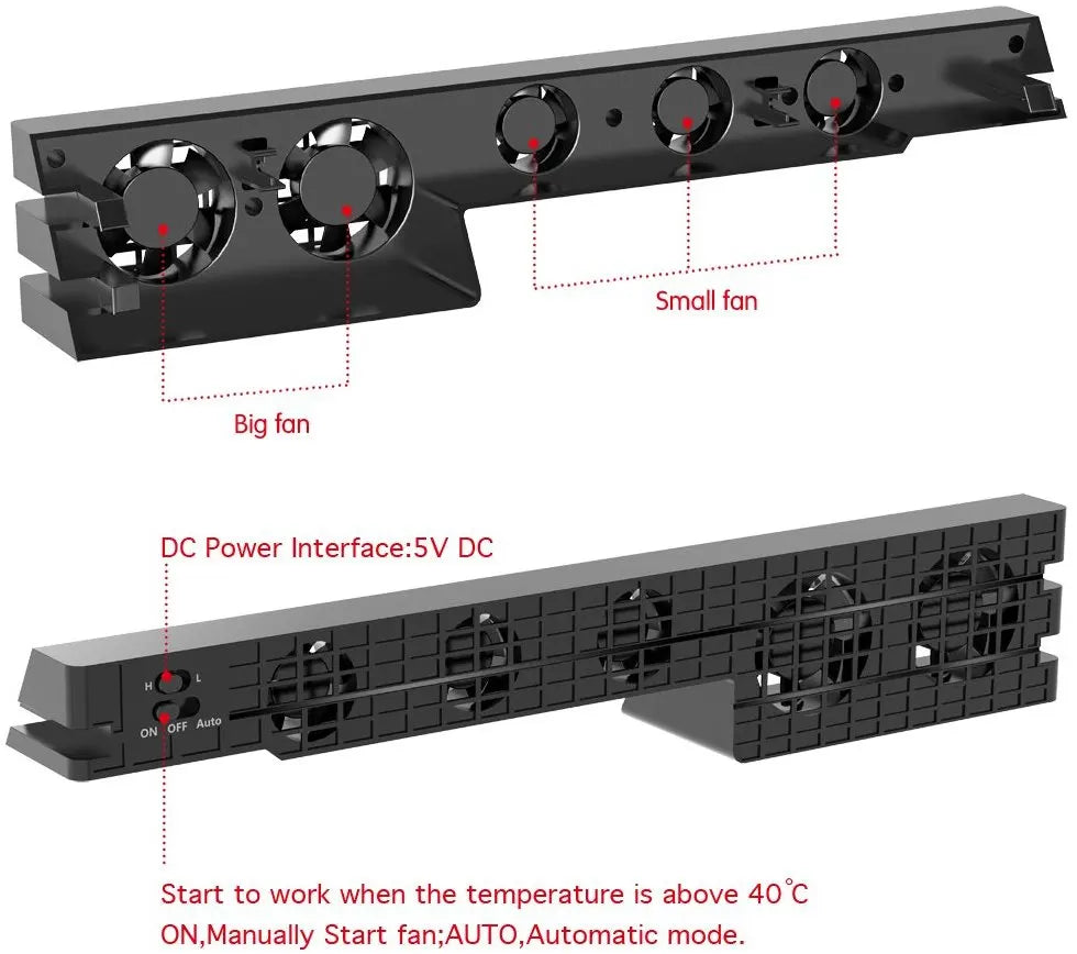 USB Turbo Cooling Fan for PS4, PS4 Pro & PS4 Slim – DC 5V