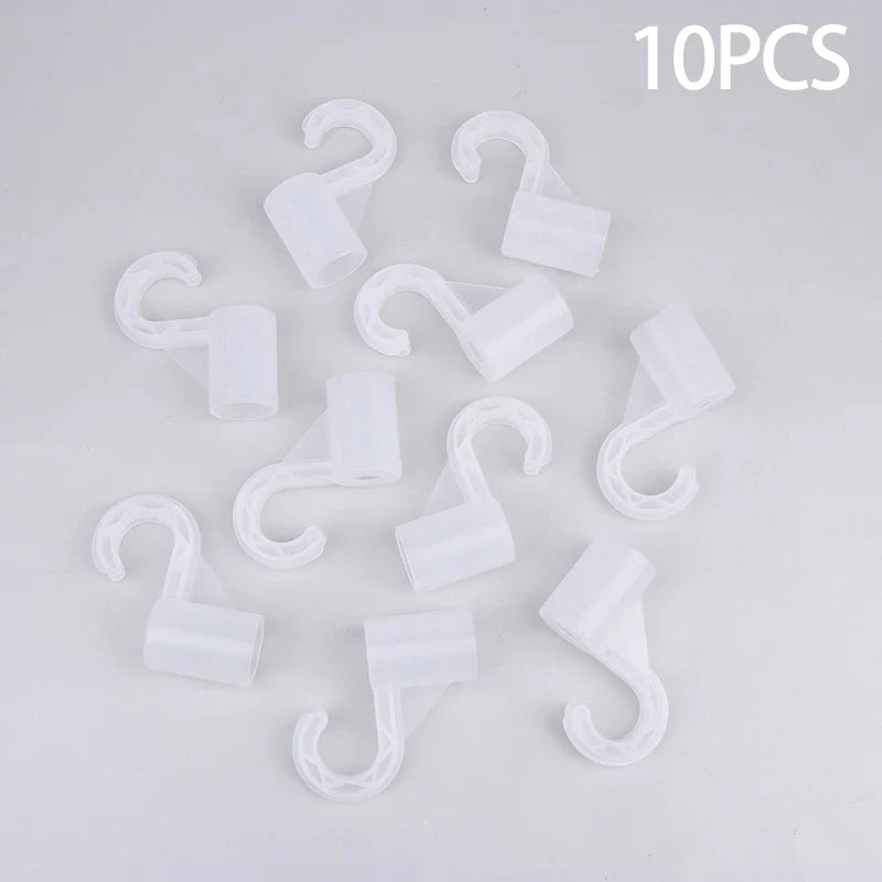 10-Pack Plastic Hooks – Wardrobe, Shelf, Tent & DIY Fittings