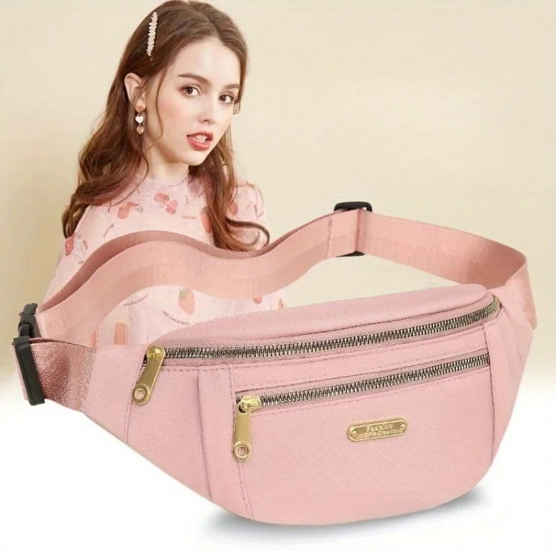 Women's Oxford Crossbody Waist Bag – Adjustable Sports Fanny Pack