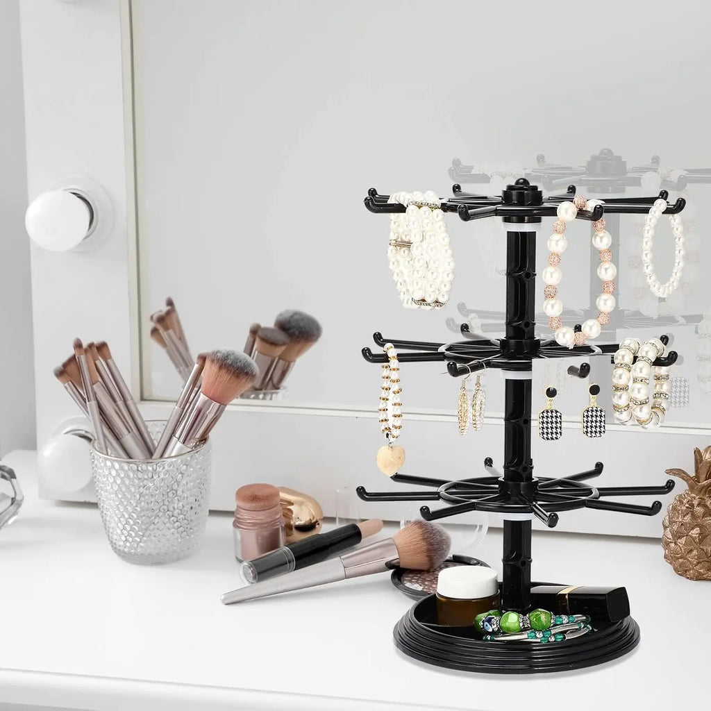 2 3 Floor Rotatable Jewelry Storage Rack Necklace Display Rotating