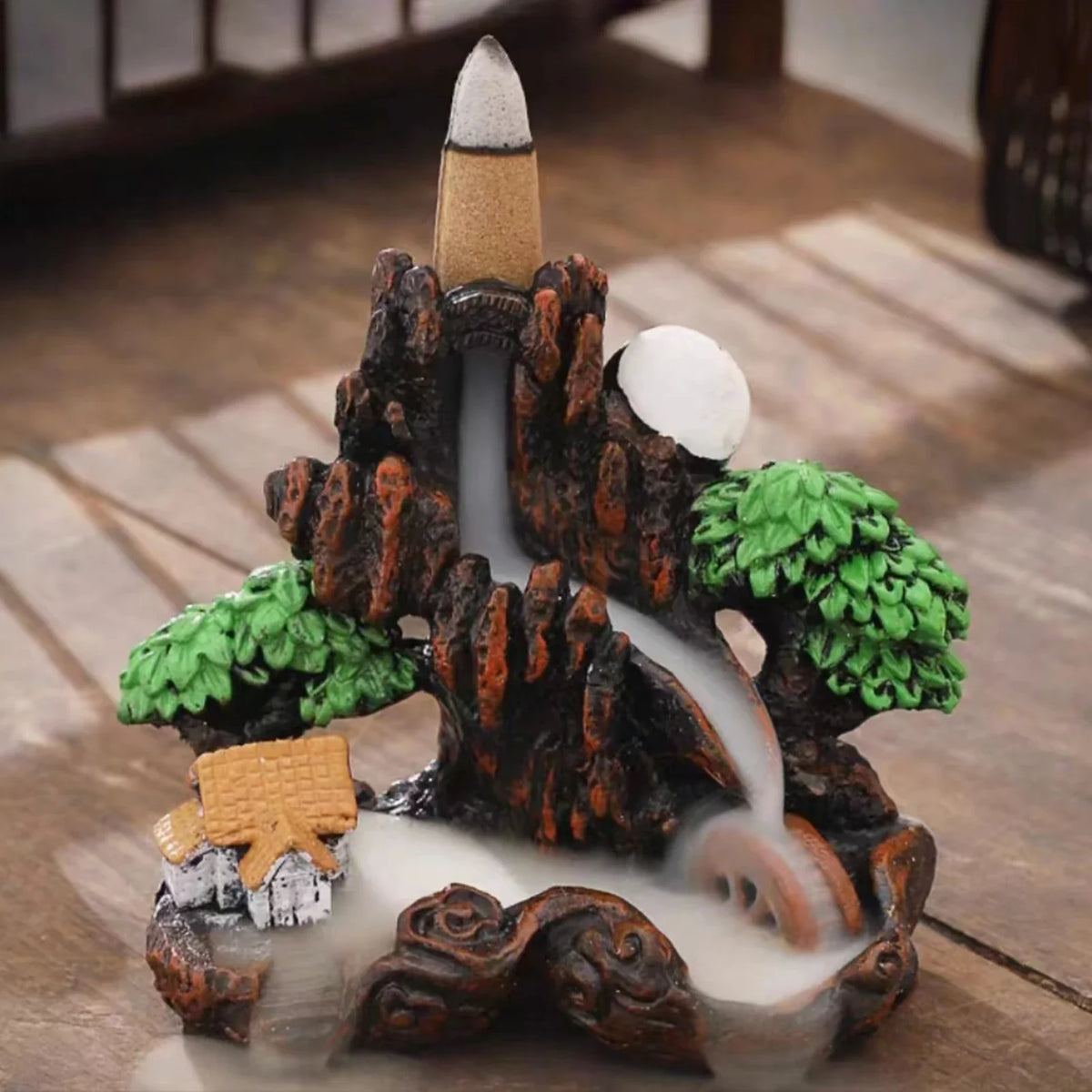 Backflow Incense Burner | Resin & Ceramic Smoke Waterfall Design