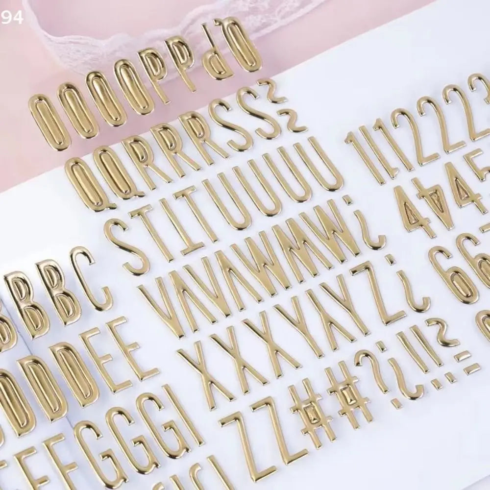 3D Gold Letter & Number Stickers – Puffy Waterproof Decals 3 Sheets