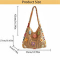 Boho Crochet Flower Tote Bag – Woven Beach Shoulder Handbag