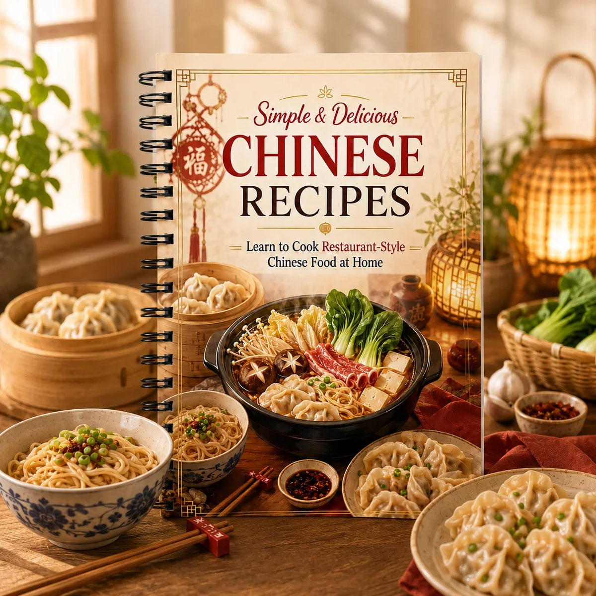 Simple Delicious Chinese Recipes A5 Spiral Recipe Book Easy Home