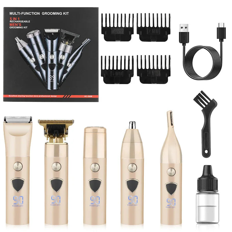 Men's 5-in-1 Electric Hair Trimmer – Face, Ear & Nose