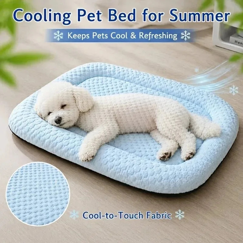 Summer Cooling Pet Bed – Breathable Non-Slip Mat for Dogs & Cats