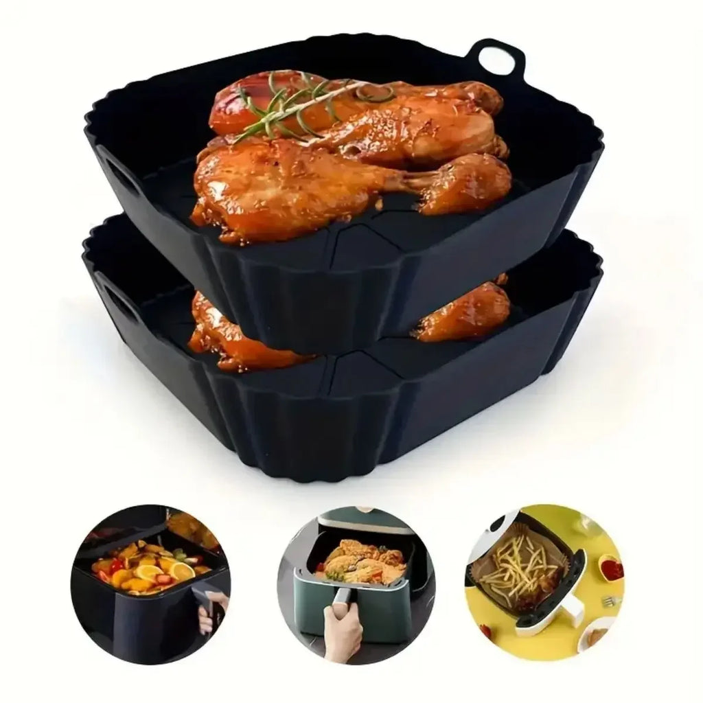 Reusable Silicone Air Fryer Liner – Non-Stick Foldable Baking Mat