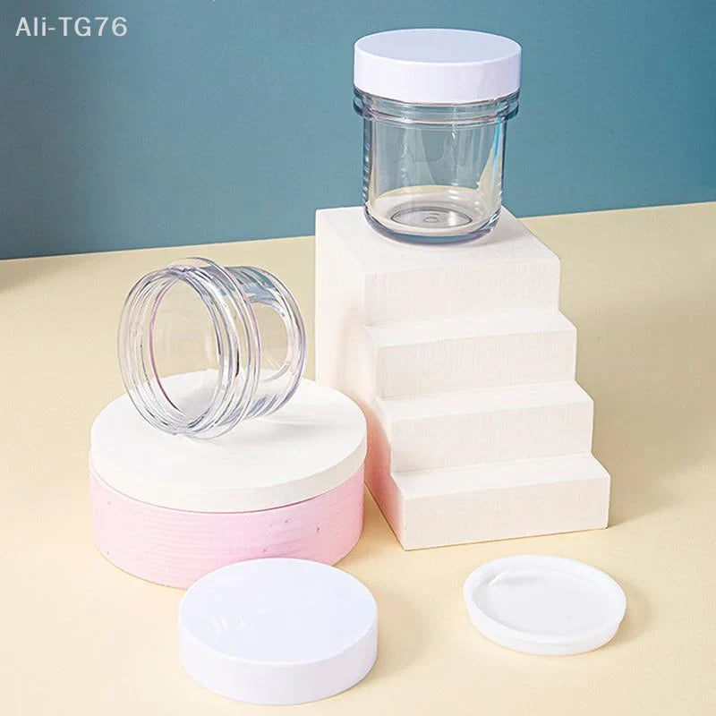 Clear Wide-Mouth Cosmetic Jar with Lid & Spoon | 100–300ml