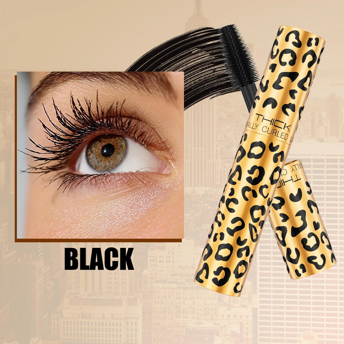 Hello Kiss Leopard Print Waterproof Mascara – Volume & Length