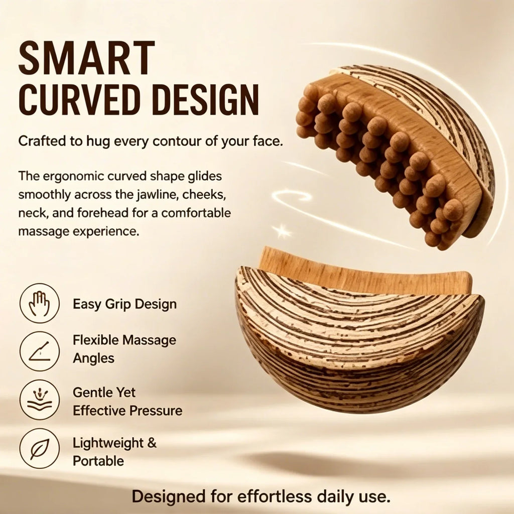 Wooden Gua Sha Face Brush | Facial Contouring & Sculpting Tool