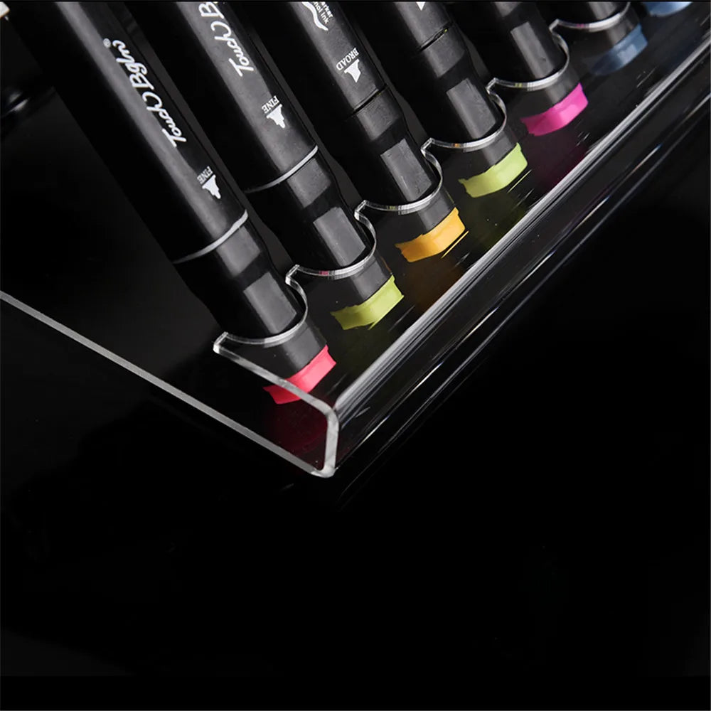Clear Acrylic Pen & Brush Organizer Display Stand | 6/12 Slots