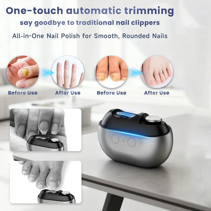 Electric Nail Clipper & Trimmer – Rechargeable, LED Light
