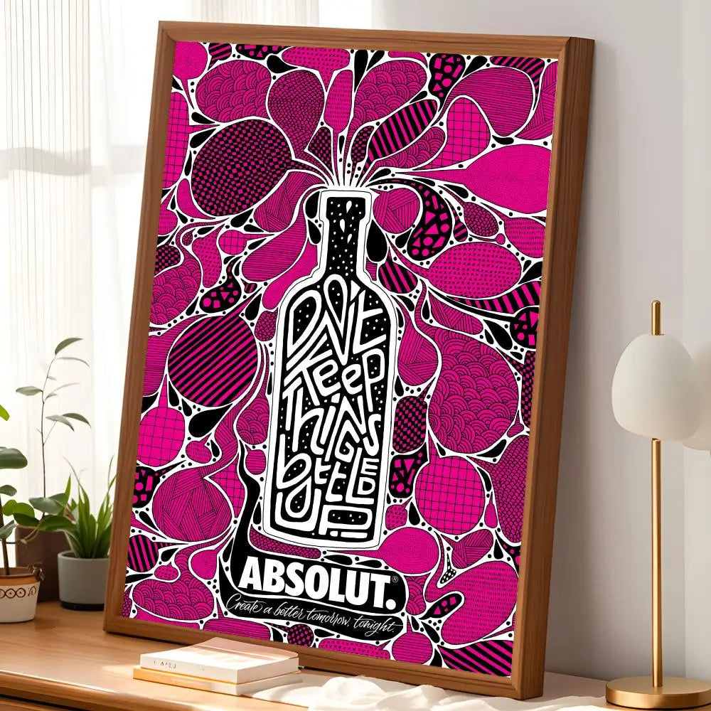 Absolut Vodka Wall Art Poster – Self-Stick HD Waterproof Decor