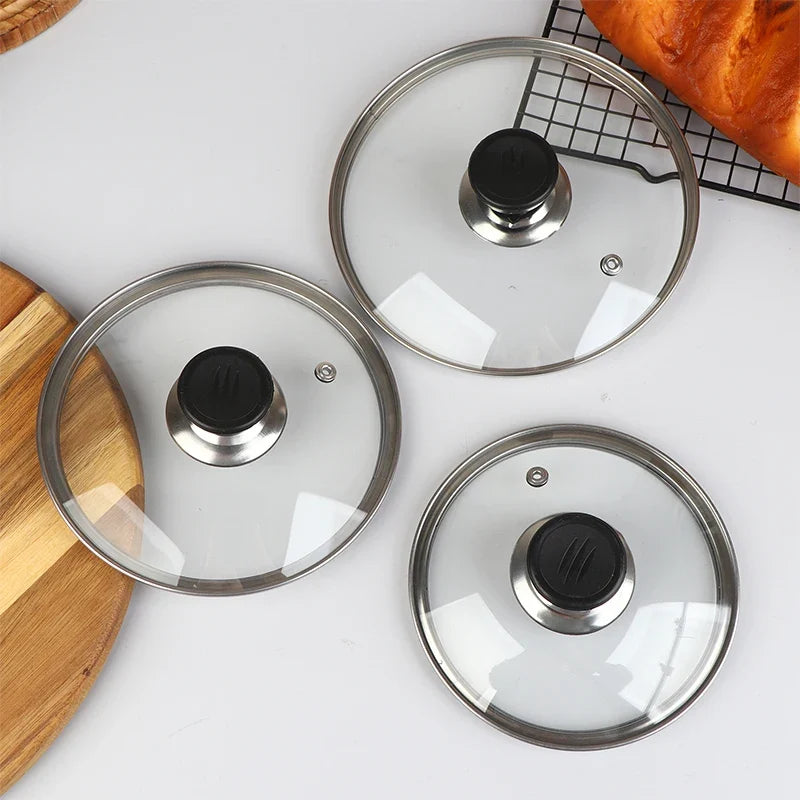 Tempered Glass Pot Lid – Shatter-Proof Stainless Steel Rim