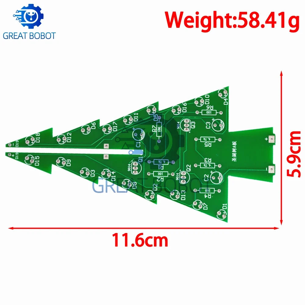 3D Christmas Tree LED DIY Kit – Flashing Red Green Yellow LEDs