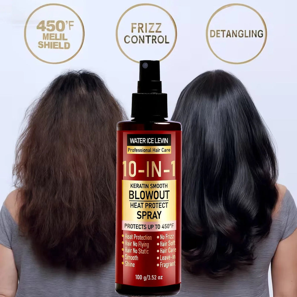 10-in-1 Keratin Heat Protect Spray – Anti-Frizz & Biotin