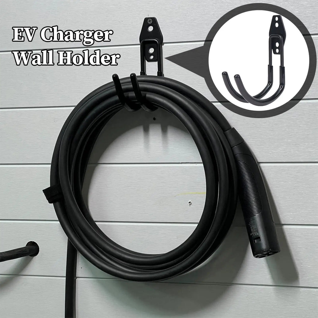 J-Type EV Charger Holder – Wall Mount Cable Organizer