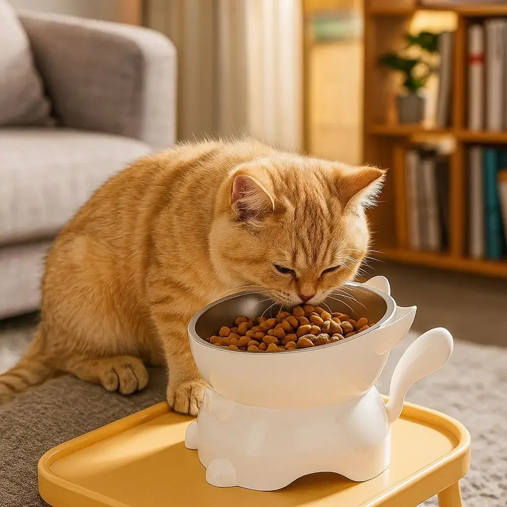 Elevated Cat & Dog Bowl – Anti-Spill Stainless Steel Pet Bowl