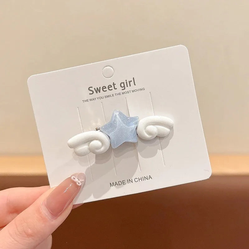 Star Wing Hair Clips for Girls – 2PCS Acrylic Barrettes