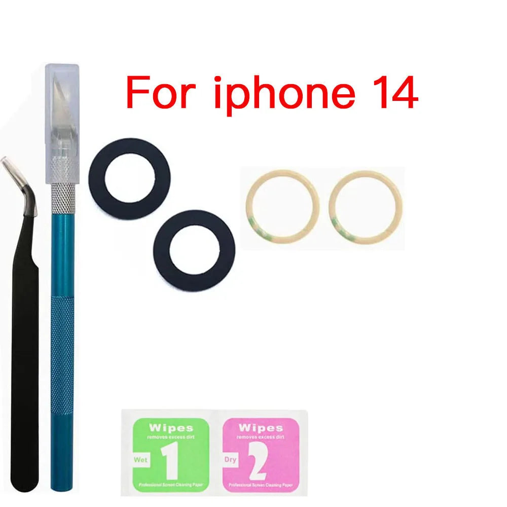 iPhone 11–14 Rear Camera Glass Lens Replacement Kit + Tools