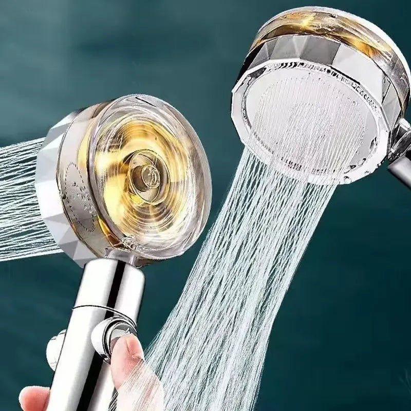 360° Twin Turbo High-Pressure Water-Saving Handheld Shower Head
