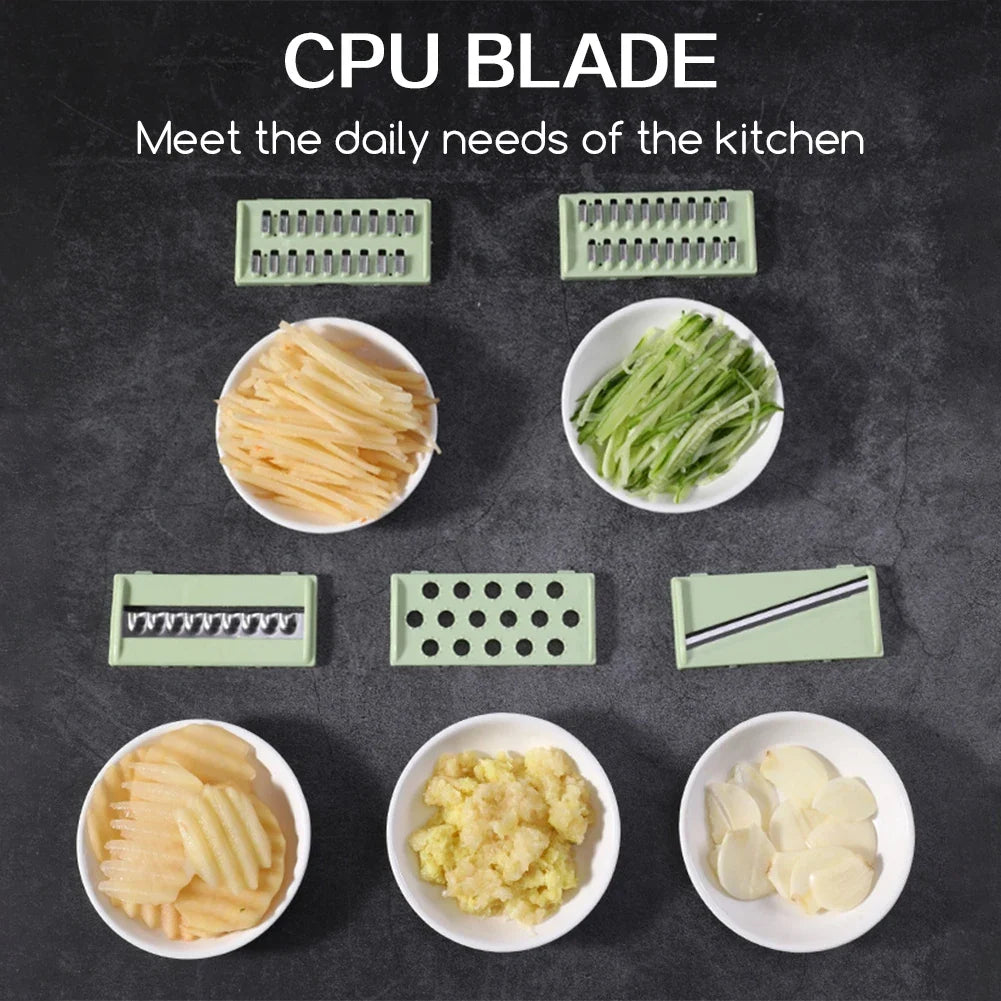 5-in-1 Stainless Steel Vegetable Cutter & Slicer Set